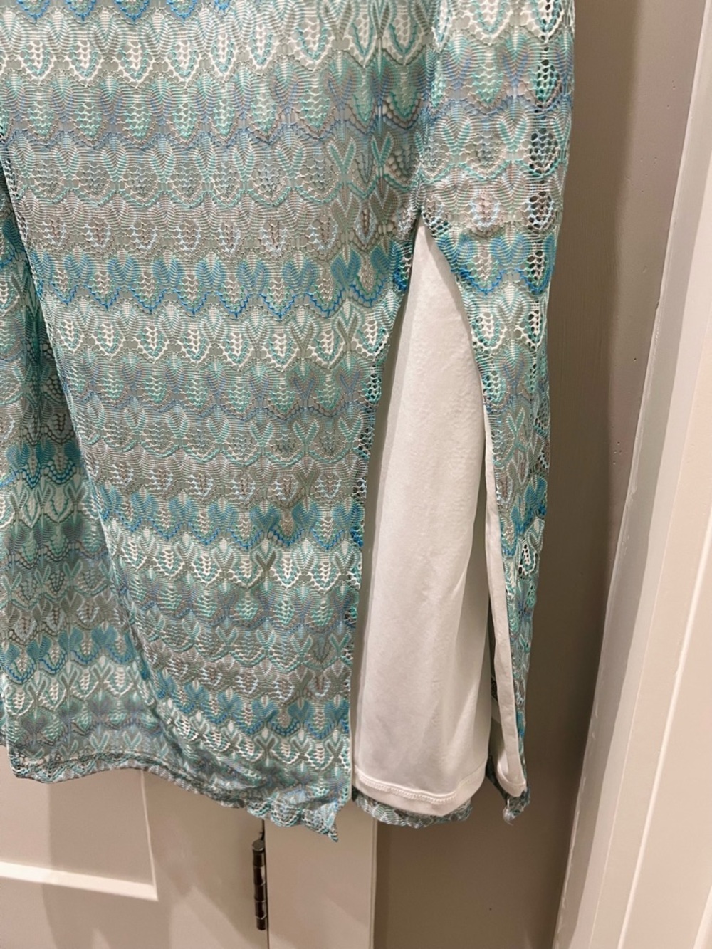 Wild Fable Aqua Blue Crochet Halter Midi Dress M - Picture 4 of 5